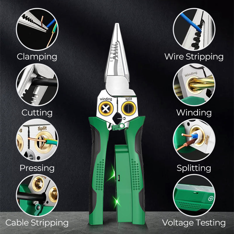 8-in-1 Multifunctionele Schaar Strip- en Testtool Elektrisch