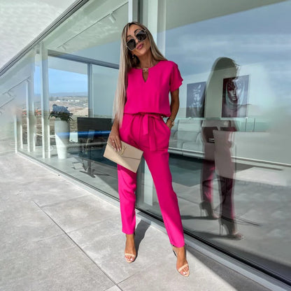 Chique Jumpsuit Met Strikdetail Elegante Avondkleding