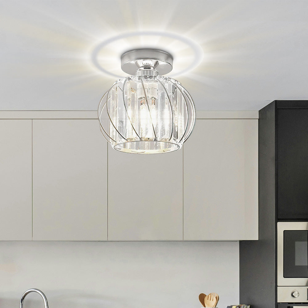 Scandinavische Plafondlamp Glas en Zwart Metaal Design