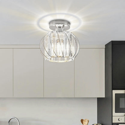 Scandinavische Plafondlamp Glas en Zwart Metaal Design