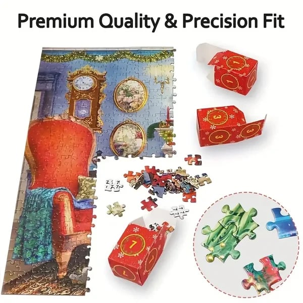 Kerstpuzzel Adventskalender 1000 Stukjes Legpuzzel voor Volwassenen en Kinderen