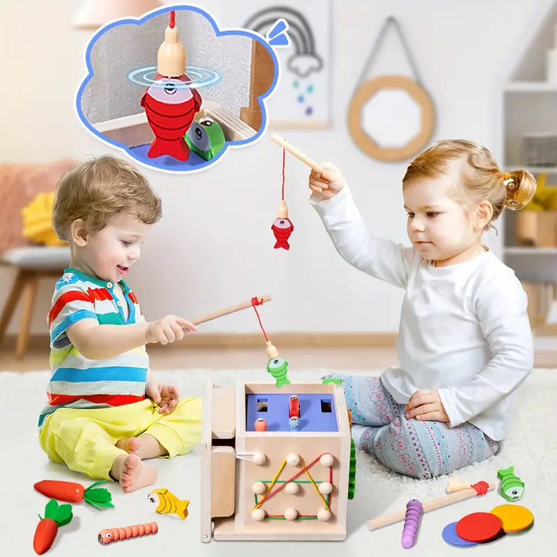 Montessori Speelbox 8-in-1 Houten Speelgoed voor Baby's