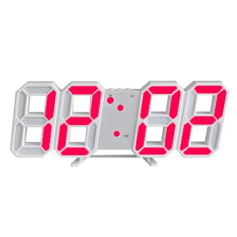 3D LED Wandklok Digitale Klok met Instelbare Verlichting