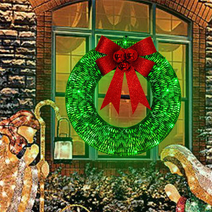 Kerstkrans LED Verlicht 50cm Luxe Groen Goud Handgemaakt