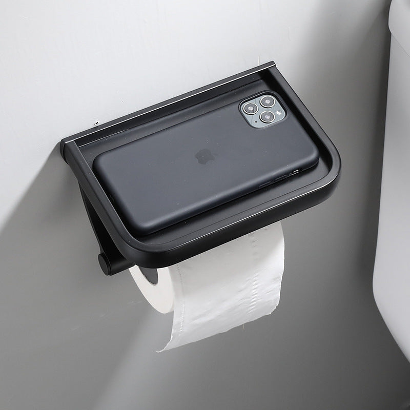 Zwarte Wandtoiletrolhouder Nagelvrij voor Badkamer