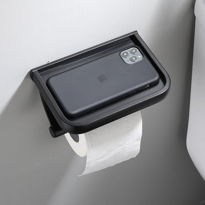 Zwarte Wandtoiletrolhouder Nagelvrij voor Badkamer