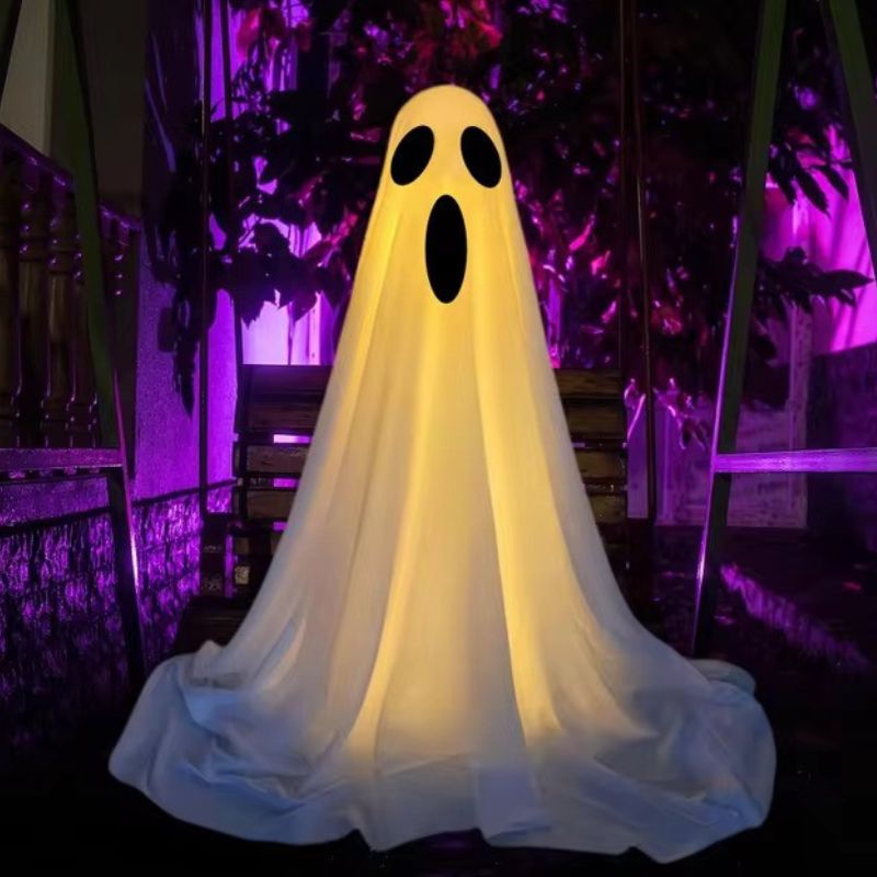 Spookachtige LED Lamp met Zijden Stof en Dimbare Verlichting