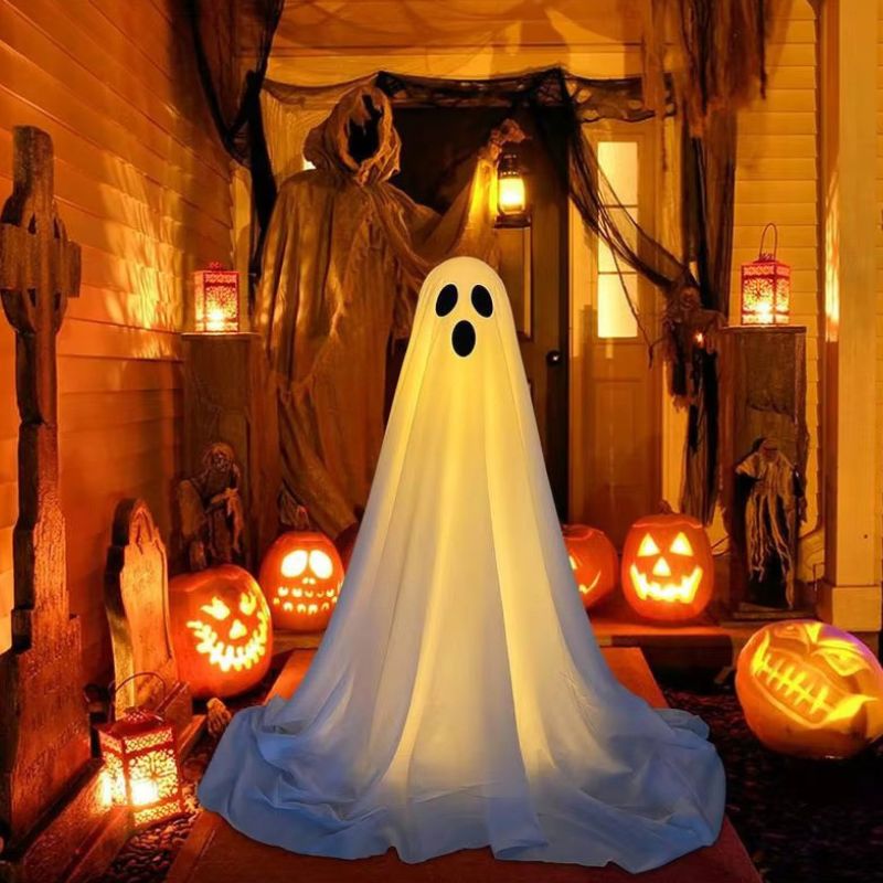 Spookachtige LED Lamp met Zijden Stof en Dimbare Verlichting
