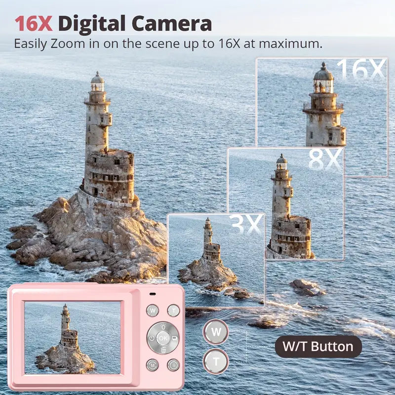 Retro Digitale Camera 1080p Lichtgewicht en Draagbaar