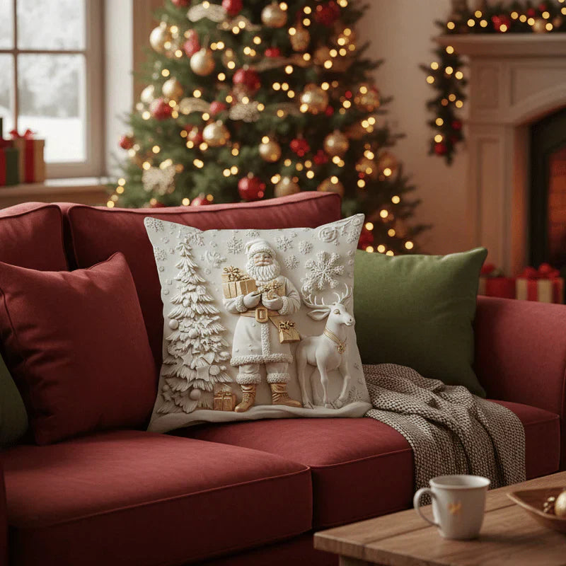Kerst Decoratieve Hoezen Set van 4 Stuks 3D Design