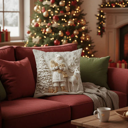 Kerst Decoratieve Hoezen Set van 4 Stuks 3D Design