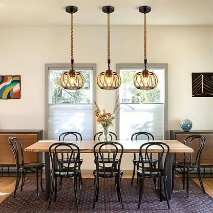 Hanglamp Industrieel Gevlochten Touw IJzeren Design
