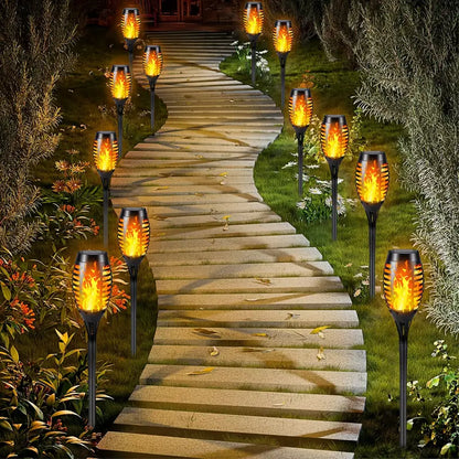 Solar LED Tuinlampen Flikkerend Vuur Effect Set van 4/8/12