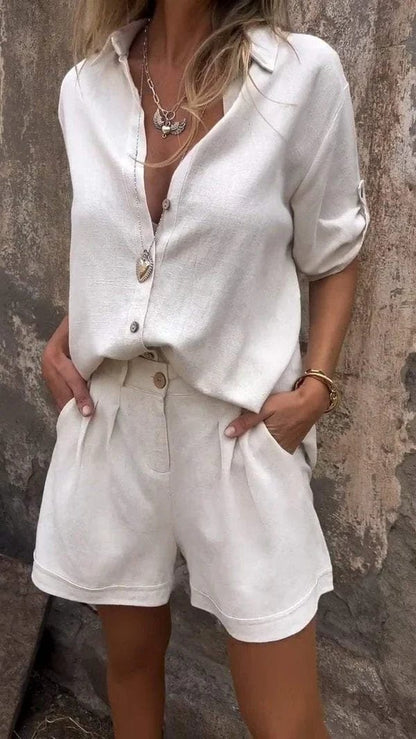 Fay™ – Dames 2 Delige Set van Ademend Linnen voor Comfortabele Zomerdagen-2