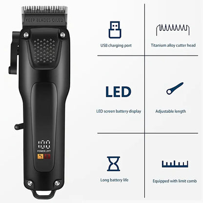 Draadloze Mannen Trimmer Set met LED-display en USB-oplaadbaar