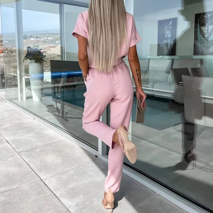 Chique Jumpsuit Met Strikdetail Elegante Avondkleding