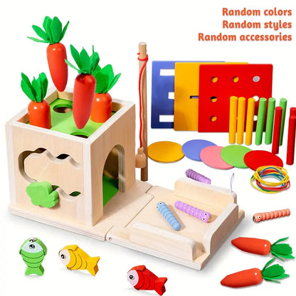 Montessori Speelbox 8-in-1 Houten Speelgoed voor Baby's