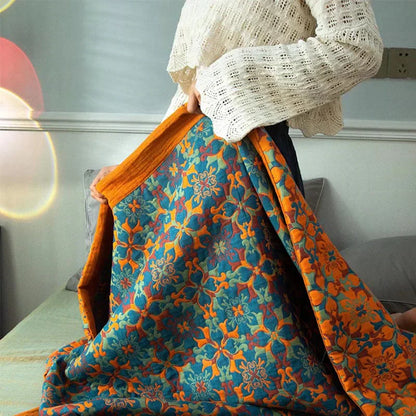 Zes-laags Katoenen Quilt Blauw Patroon Soft