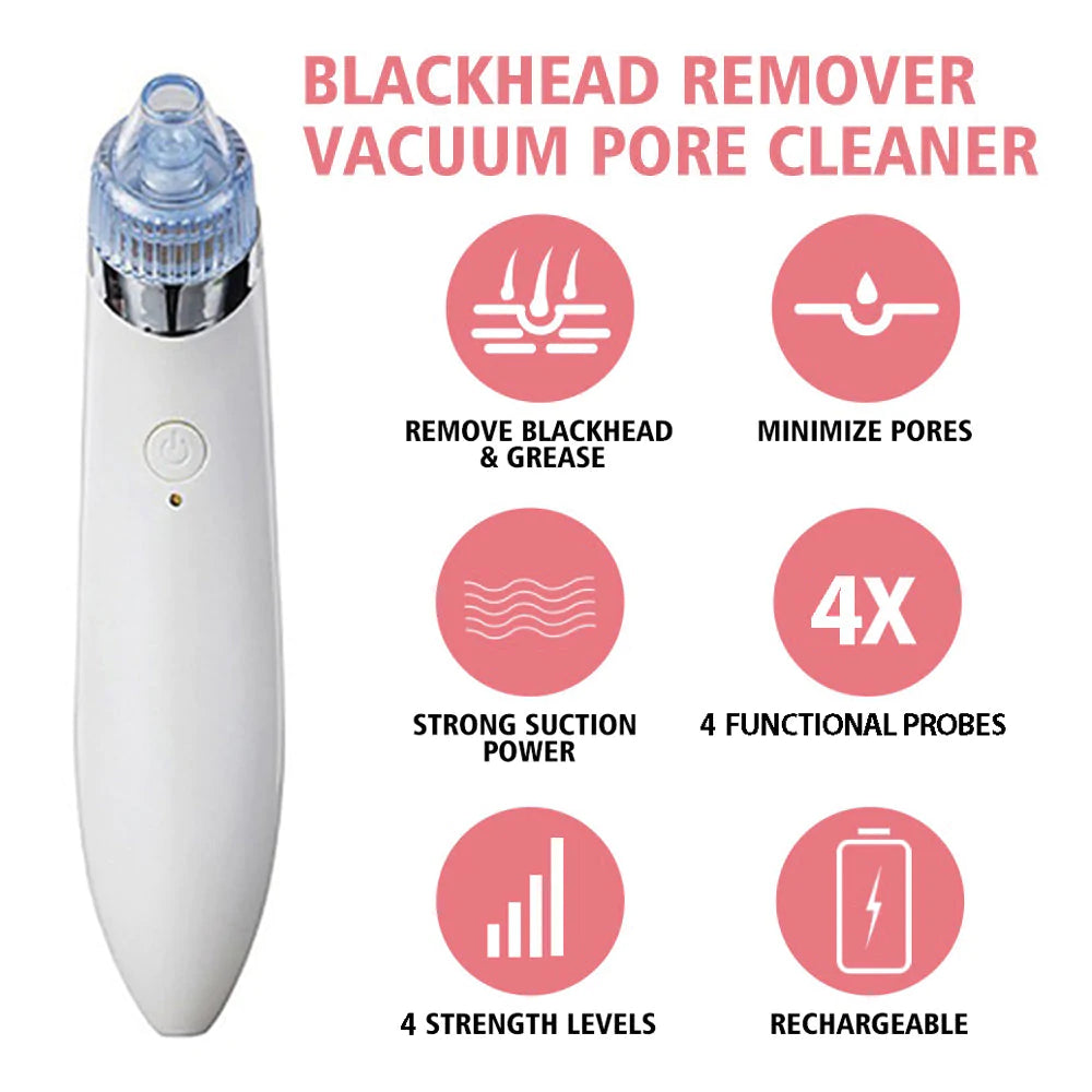 Blackhead Verwijderapparaat 4-in-1 Oplaadbaar voor Helder Huid