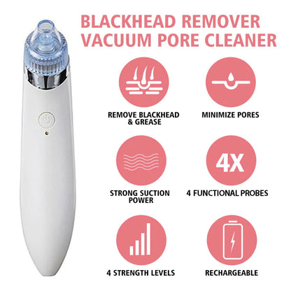 Blackhead Verwijderapparaat 4-in-1 Oplaadbaar voor Helder Huid