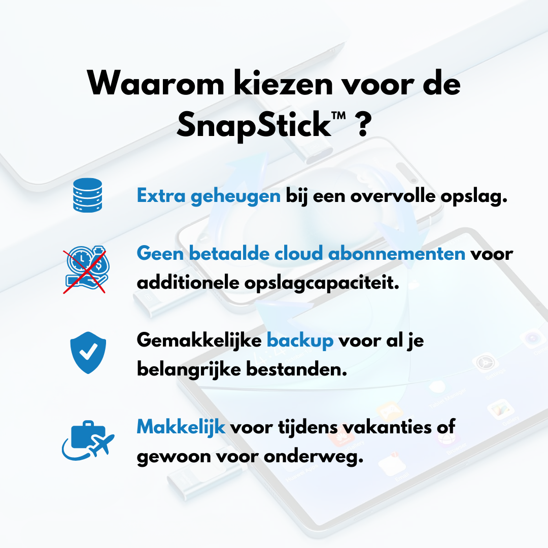USB Backup Stick 4-in-1 voor Telefoon en Computer