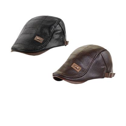 Leren Baret Pluche Warme Winter Accessoire