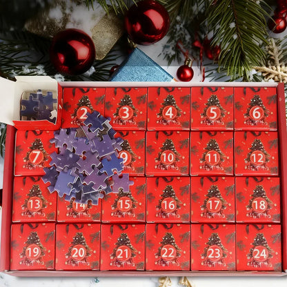 Kerst Puzzel 24 Dagen Aftelkalender Box