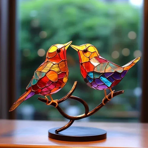 Kleurrijk Glas Vogelbeeldje Elegant Design