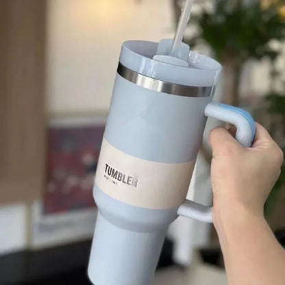 RVS Reisbeker 40oz Isolatiebekertje Met Handvat en Rietje