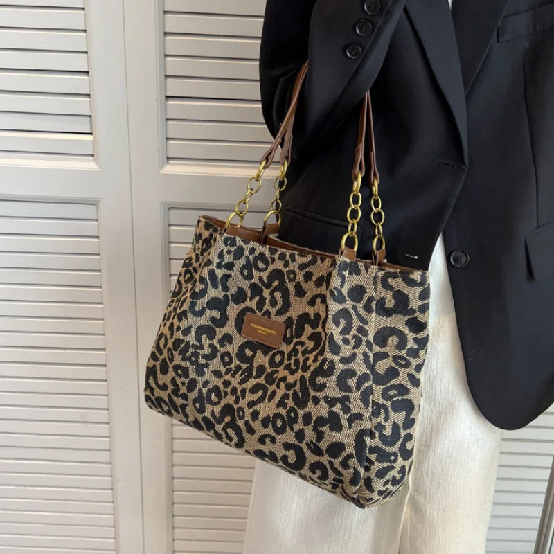 Dames Handtas Faux Leer Luipaardprint Een Maat