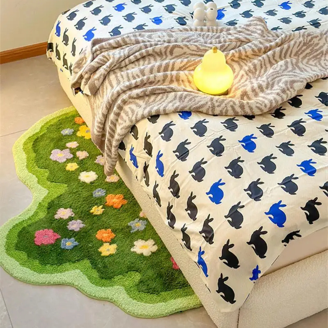Bloemen Vloerkussen Zachte Vloermat voor Woonkamer en Slaapkamer