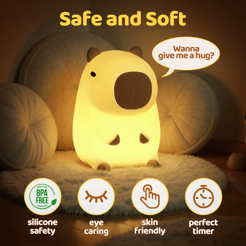 Capybara Nachtlampje Squishy Zacht Schattig