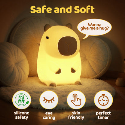 Capybara Nachtlampje Squishy Zacht Schattig