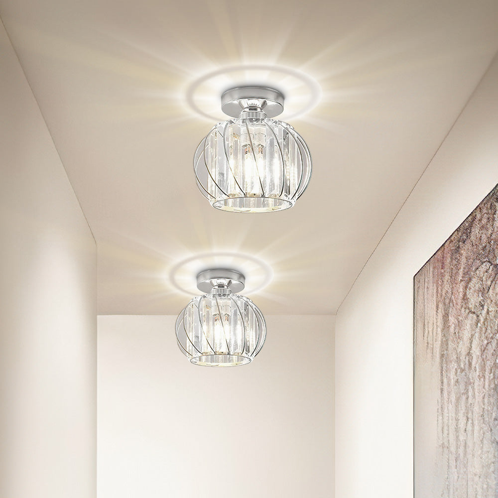 Scandinavische Plafondlamp Glas en Zwart Metaal Design