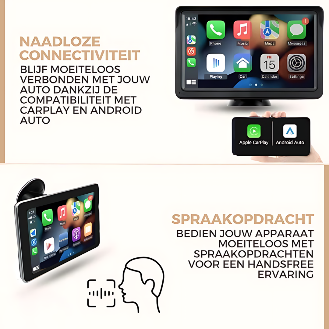 Auto Infotainment Systeem met Apple CarPlay en Android Auto