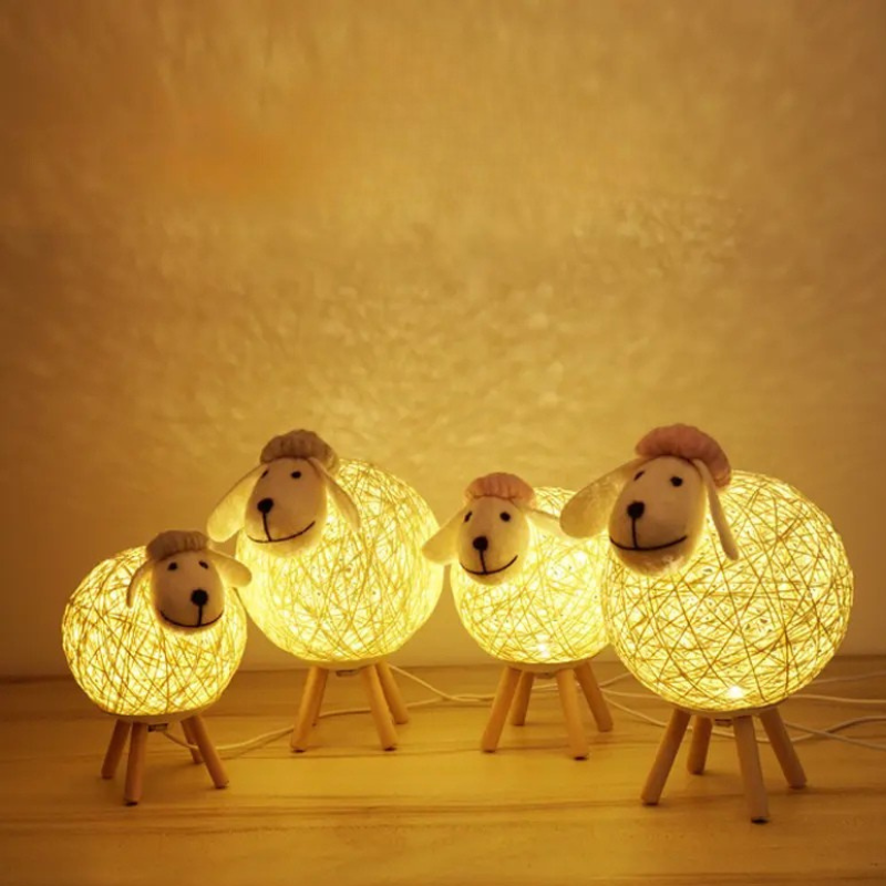Schaap Nachtlamp LED Tafellamp Dimbaar Handgemaakt