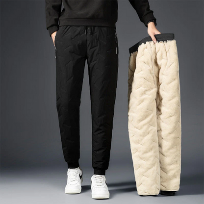 Heren Fleece Broek Dubbele Laag Stijlvol Warm