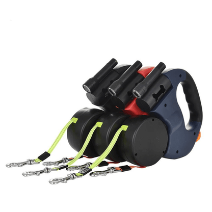 LED Hondenriem Dubbel met 360° Scharnier en Reflector