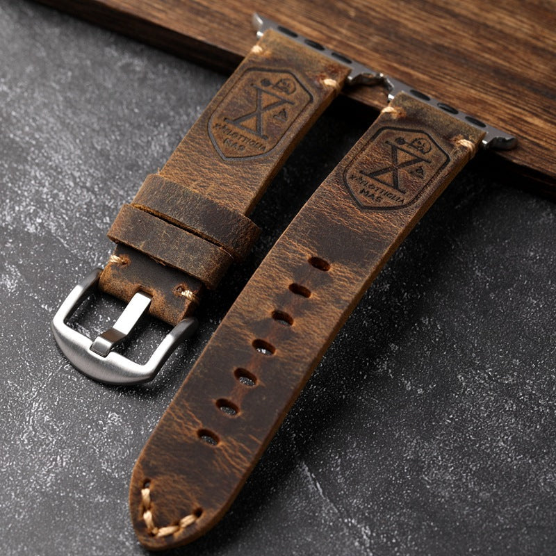 Leren Apple Watch Band Handgemaakt Vintage Stijl