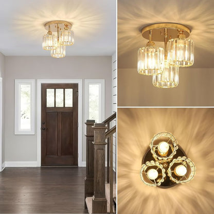 Kristallen Plafondlamp Glazen Kap Luxe Design
