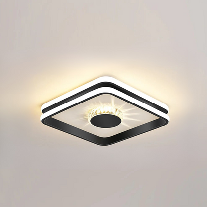 LED Plafondlamp Goud Kleur met Kristallen voor Slaapkamer en Hal
