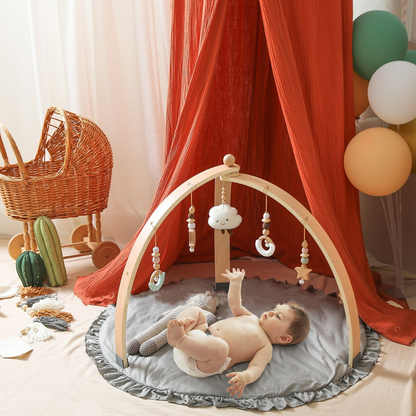 Baby Activiteitenboog Houten met Hangspeelgoed voor Peuters