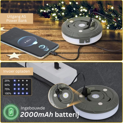 Campinglamp met USB Oplader en Sterke Verlichting