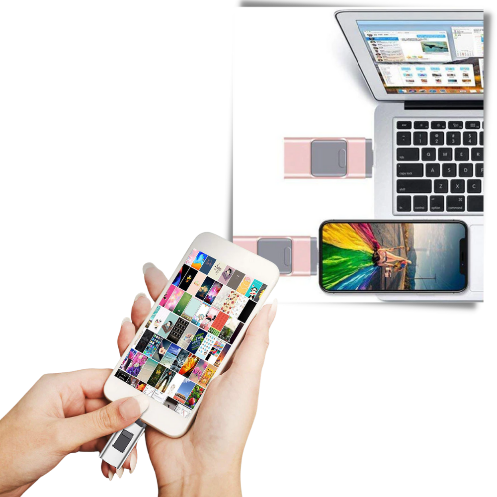 USB-Flashdrive 4 in 1 Met USB-C en OTG