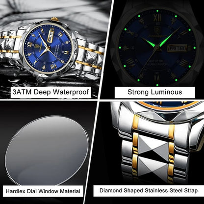 Luxe Herenhorloge 316L RVS met Quartzbeweging en Datum