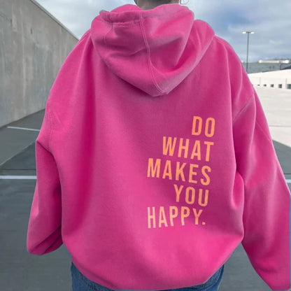 Dames Hoodie Zachte Katoenmix met Letterprint