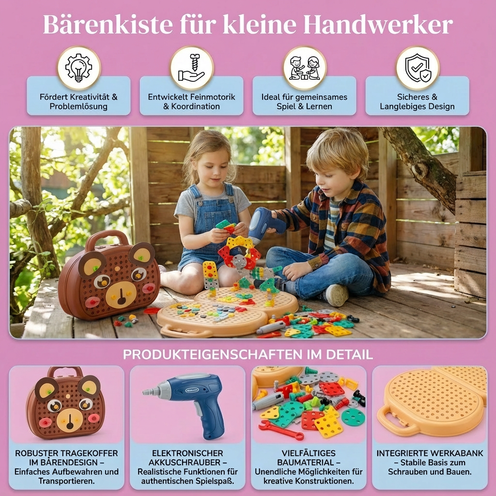Kinder Werkkist met Beren Thema voor Knutselen