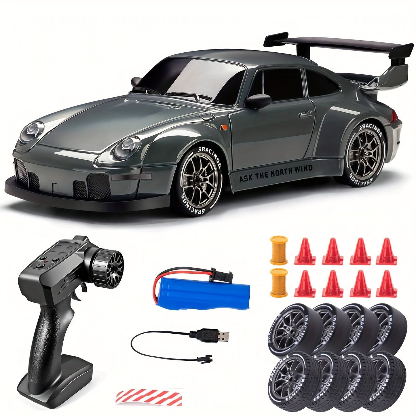 RC Drift Auto 1:24 met LED Wielen – 4WD Oplaadbaar Race Speelgoed