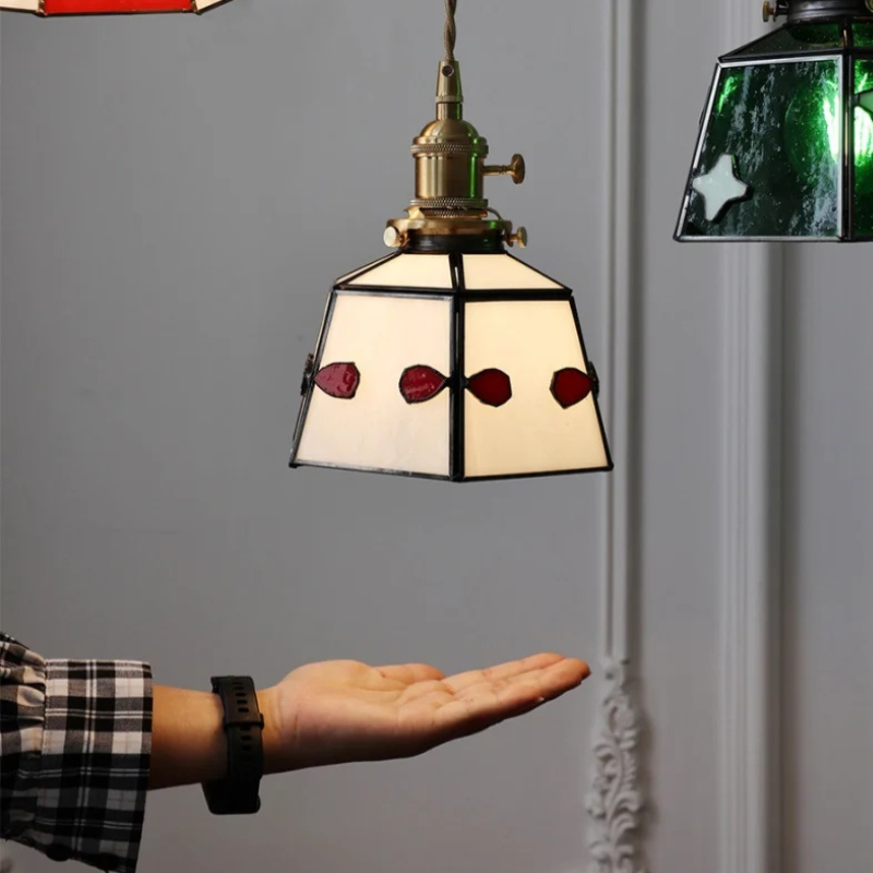 Elegante Hanglamp van Walnoothout en Glas