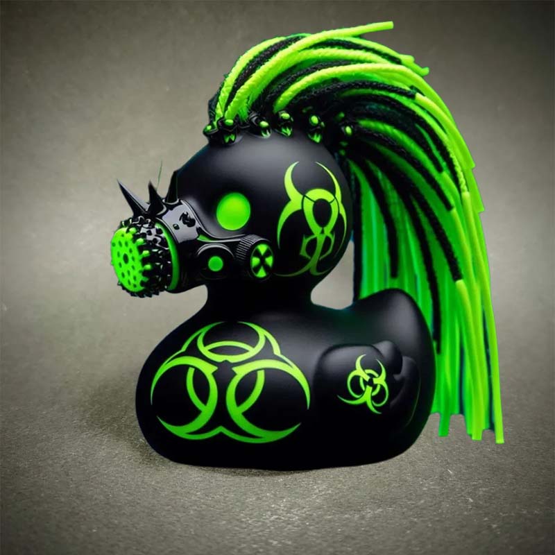 Cyberpunk Eend Ornament Donker Futuristisch Design